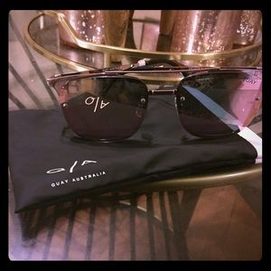 Quay Private Eyes Mirrored Aviator Sunglasses